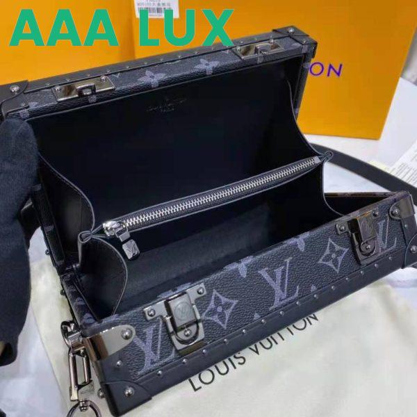 Replica Louis Vuitton LV Unisex Clutch Box Grey Monogram Eclipse Coated Canvas Cowhide Leather 9