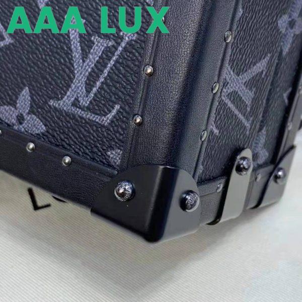 Replica Louis Vuitton LV Unisex Clutch Box Grey Monogram Eclipse Coated Canvas Cowhide Leather 12