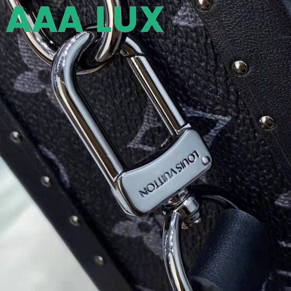 Replica Louis Vuitton LV Unisex Clutch Box Grey Monogram Eclipse Coated Canvas Cowhide Leather 14