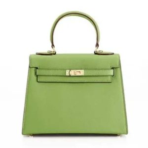 Replica Hermes Women Mini Kelly 20 Bag Epsom Leather Silver Hardware-Light Green