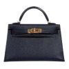 Replica Hermes Women Mini Kelly 20 Bag in Togo Leather with Gold Hardware-Brown 15