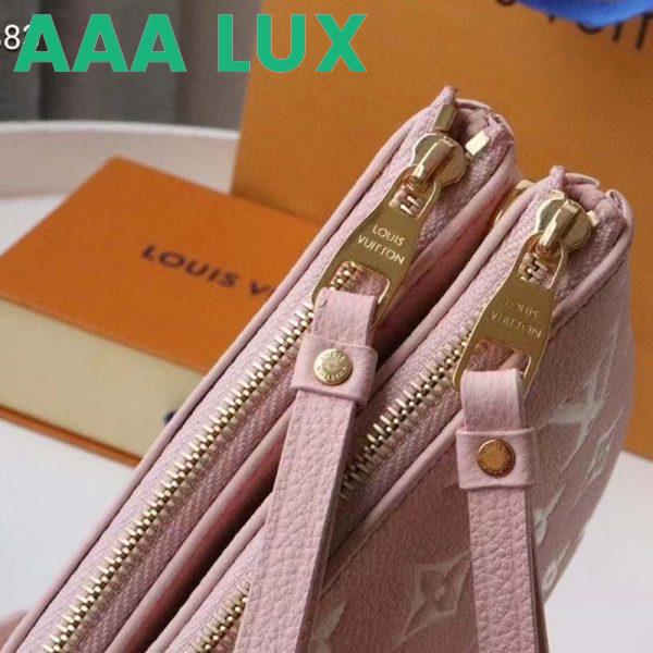 Replica Louis Vuitton Double Zip Pochette Pink Monogram Empreinte Embossed Supple Grained Cowhide 9