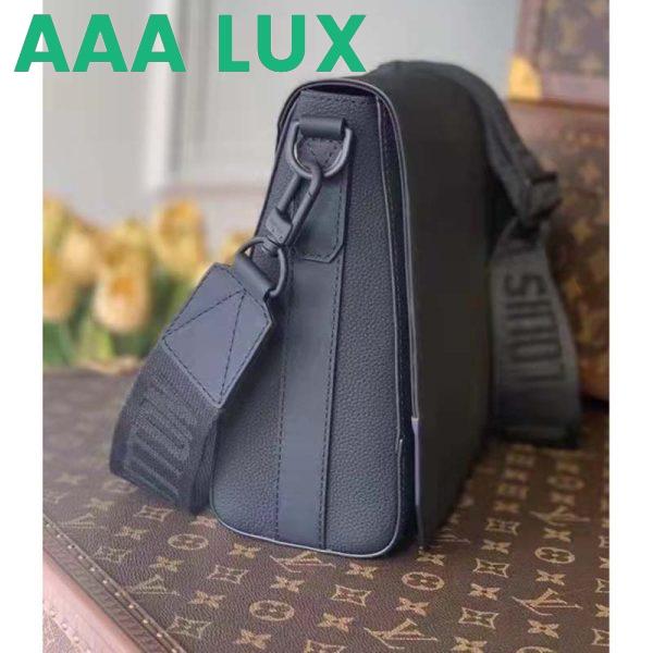 Replica Louis Vuitton LV Aerogram Messenger Black Grained Calf Cowhide Leather Textile Lining 4