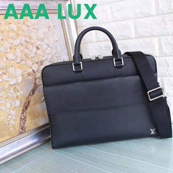 Replica Louis Vuitton LV Men Alex Briefcase Embossed Taiga Cowhide Leather 3
