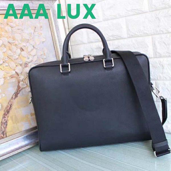Replica Louis Vuitton LV Men Alex Briefcase Embossed Taiga Cowhide Leather 4