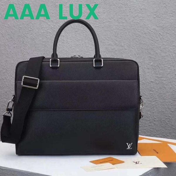 Replica Louis Vuitton LV Men Alex Briefcase Embossed Taiga Cowhide Leather 5