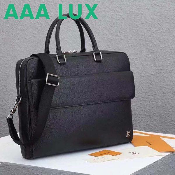 Replica Louis Vuitton LV Men Alex Briefcase Embossed Taiga Cowhide Leather 6