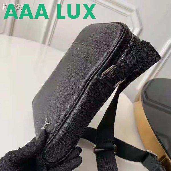 Replica Louis Vuitton LV Men Alex Messenger Bag in Taiga Cowhide Leather-Black 5