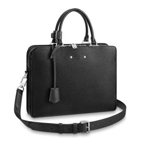 Replica Louis Vuitton LV Men Armand Briefcase Taurillon Leather-Black 2