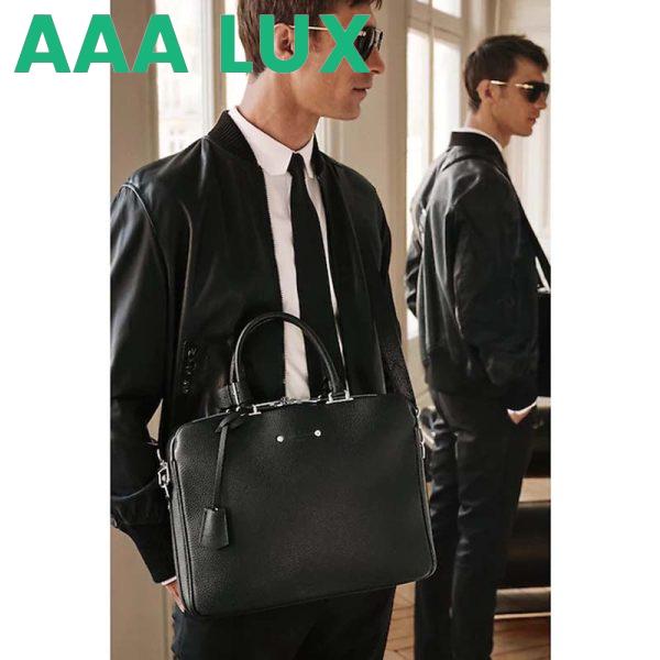 Replica Louis Vuitton LV Men Armand Briefcase Taurillon Leather-Black 5