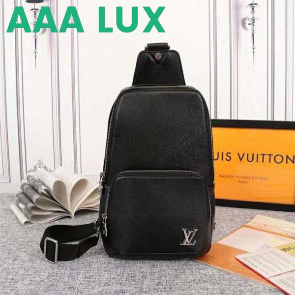 Replica Louis Vuitton LV Men Avenue Sling Bag Taiga Leather-Black 3