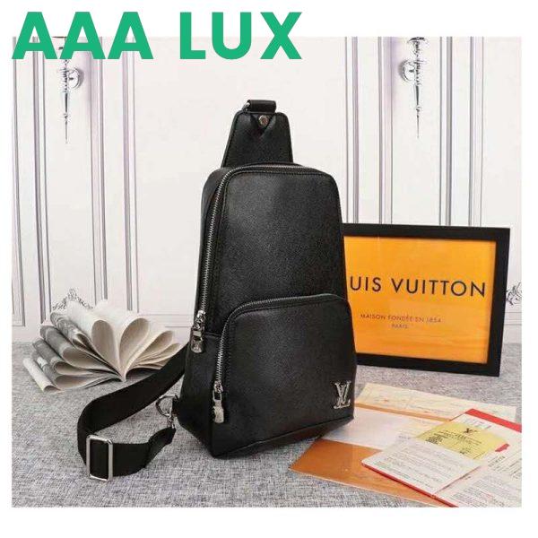 Replica Louis Vuitton LV Men Avenue Sling Bag Taiga Leather-Black 4