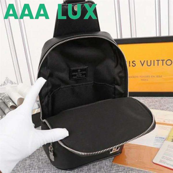 Replica Louis Vuitton LV Men Avenue Sling Bag Taiga Leather-Black 7