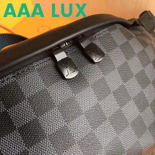 Replica Louis Vuitton LV Men Discovery Bumbag in Damier Graphite Canvas-Grey 7