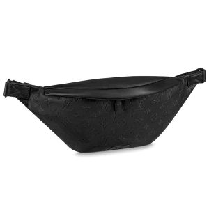 Replica Louis Vuitton LV Men Discovery Bumbag in Monogram Shadow Calf Leather-Black