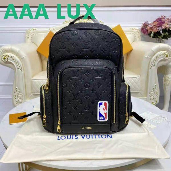 Replica Louis Vuitton LV Unisex LVXNBA Basketball Backpack Black Ball Grain Leather 3