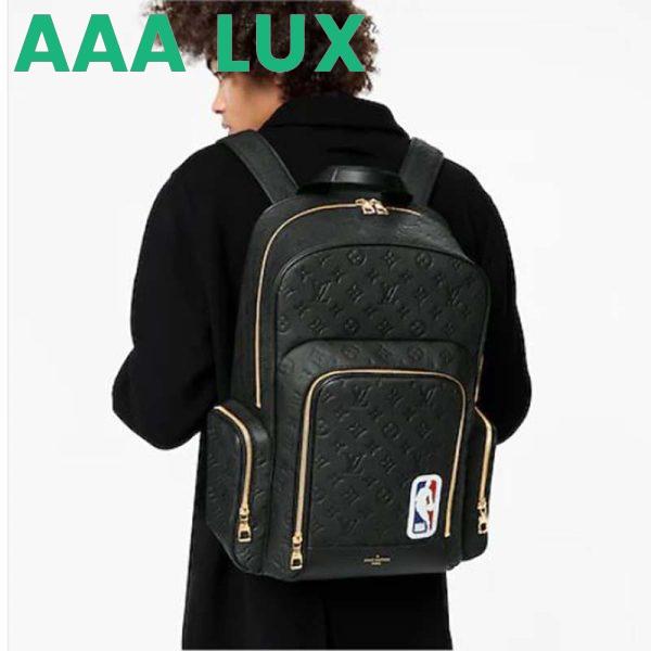 Replica Louis Vuitton LV Unisex LVXNBA Basketball Backpack Black Ball Grain Leather 16