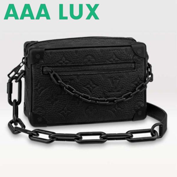 Replica Louis Vuitton LV Men Mini Soft Trunk Bag Black Taurillon Cowhide Leather