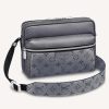 Replica Louis Vuitton LV Men Outdoor Messenger Bag in Taïga Leather with Monogram Canvas-Black 13