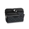 Replica Louis Vuitton LV Men Outdoor Messenger Bag in Taïga Leather with Monogram Canvas-Black