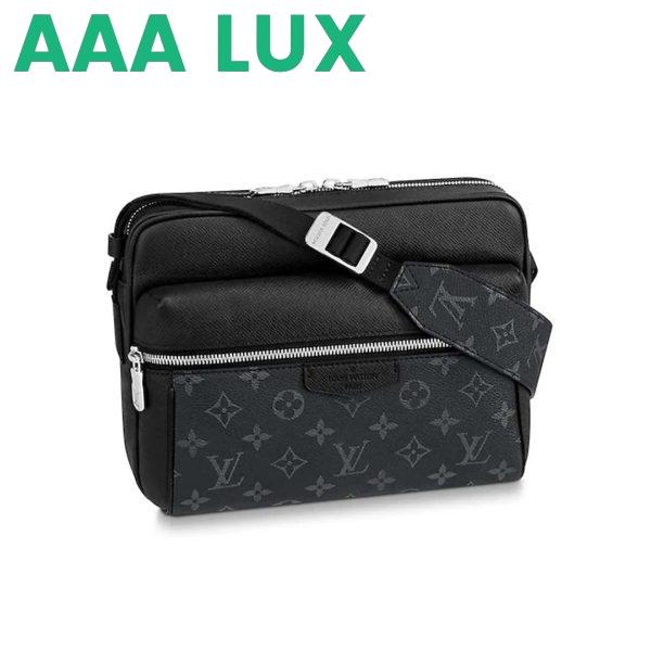 Replica Louis Vuitton LV Men Outdoor Messenger Bag in Taïga Leather with Monogram Canvas-Black 2