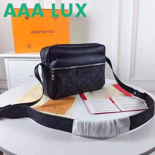 Replica Louis Vuitton LV Men Outdoor Messenger Bag in Taïga Leather with Monogram Canvas-Black 4