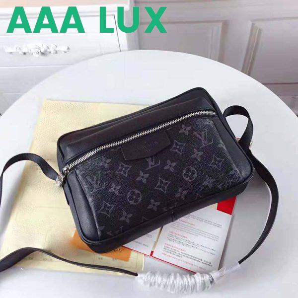 Replica Louis Vuitton LV Men Outdoor Messenger Bag in Taïga Leather with Monogram Canvas-Black 5