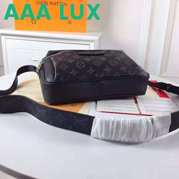 Replica Louis Vuitton LV Men Outdoor Messenger Bag in Taïga Leather with Monogram Canvas-Black 6