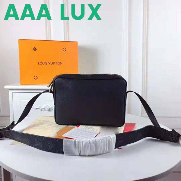 Replica Louis Vuitton LV Men Outdoor Messenger Bag in Taïga Leather with Monogram Canvas-Black 7