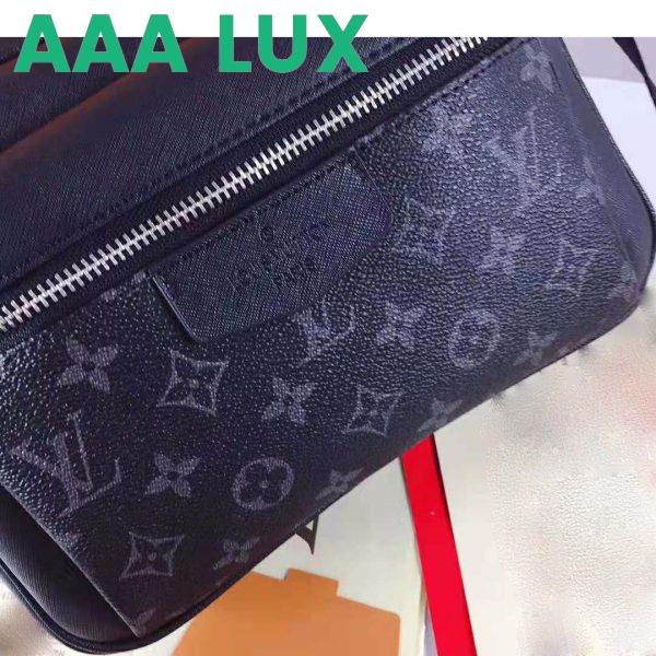 Replica Louis Vuitton LV Men Outdoor Messenger Bag in Taïga Leather with Monogram Canvas-Black 10