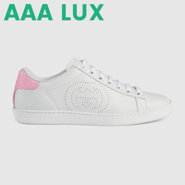 Replica Gucci GG Unisex Ace Sneaker with Interlocking G White Scrap Less Leather