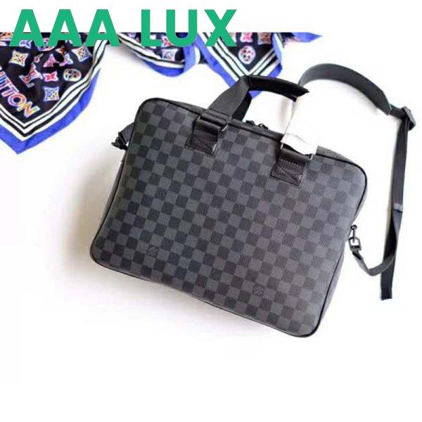Replica Louis Vuitton LV Men Utility Business Bag Damier Graphite Canvas 4