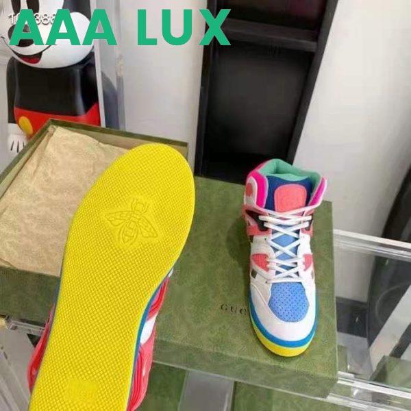 Replica Gucci GG Unisex Gucci Basket Sneaker Blue and Grey Mesh Rubber Interlocking G Patch 10