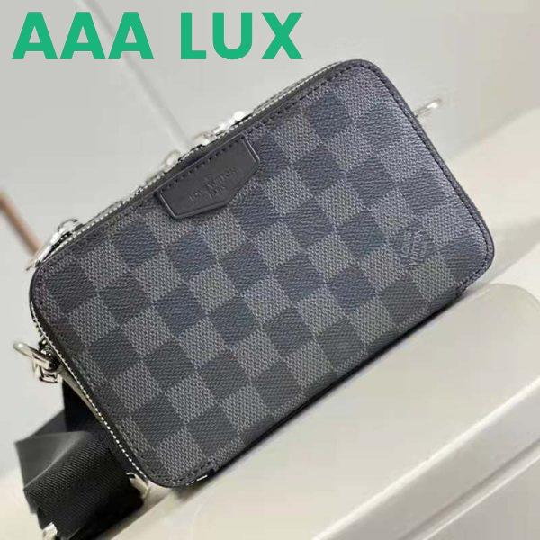 Replica Louis Vuitton LV Unisex Alpha Wearable Wallet Damier Graphite Coated Canvas Cowhide 3