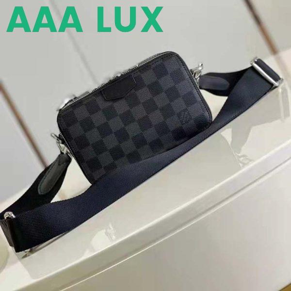 Replica Louis Vuitton LV Unisex Alpha Wearable Wallet Damier Graphite Coated Canvas Cowhide 5