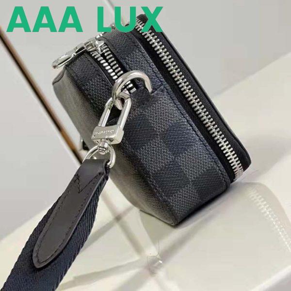 Replica Louis Vuitton LV Unisex Alpha Wearable Wallet Damier Graphite Coated Canvas Cowhide 8