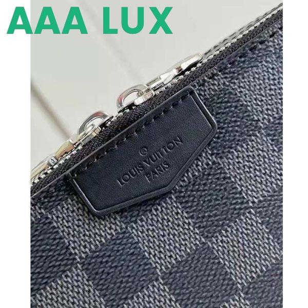 Replica Louis Vuitton LV Unisex Alpha Wearable Wallet Damier Graphite Coated Canvas Cowhide 11