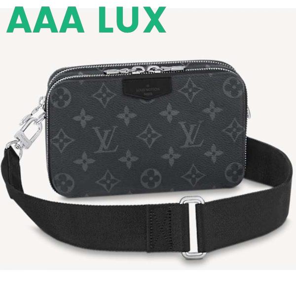 Replica Louis Vuitton LV Unisex Alpha Wearable Wallet Monogram Eclipse Coated Canvas Cowhide