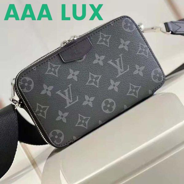 Replica Louis Vuitton LV Unisex Alpha Wearable Wallet Monogram Eclipse Coated Canvas Cowhide 3