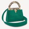 Replica Louis Vuitton LV Women Capucines Mini Handbag Green Taurillon Leather Python Skin
