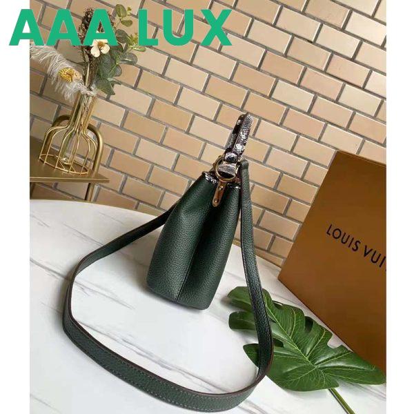 Replica Louis Vuitton LV Women Capucines Mini Handbag Green Taurillon Leather Python Skin 6