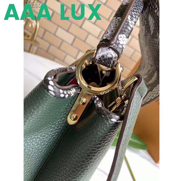 Replica Louis Vuitton LV Women Capucines Mini Handbag Green Taurillon Leather Python Skin 10
