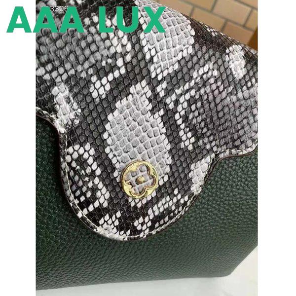 Replica Louis Vuitton LV Women Capucines Mini Handbag Green Taurillon Leather Python Skin 11