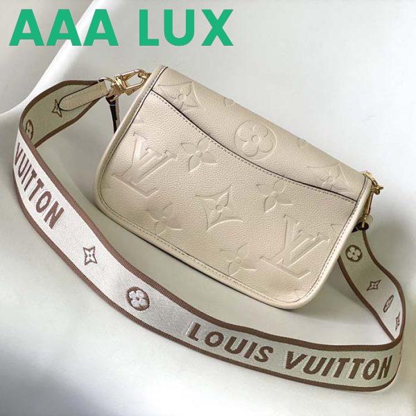 Replica Louis Vuitton LV Women Diane Crème Beige Embossed Supple Grained Cowhide Leather 4