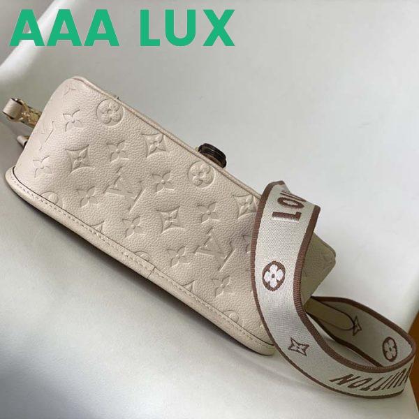Replica Louis Vuitton LV Women Diane Crème Beige Embossed Supple Grained Cowhide Leather 5