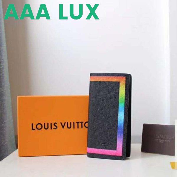 Replica Louis Vuitton LV Unisex Brazza Wallet Black Taiga Leather 3