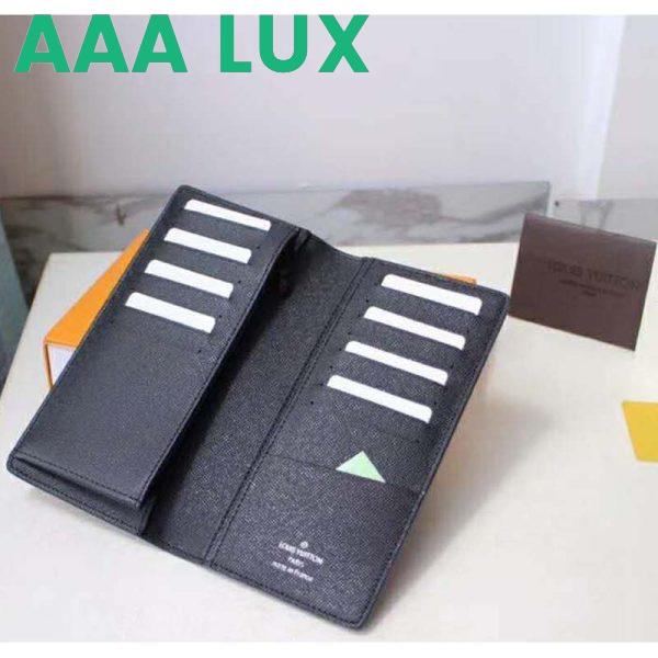 Replica Louis Vuitton LV Unisex Brazza Wallet Black Taiga Leather 6
