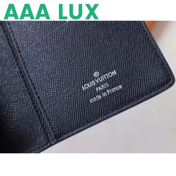 Replica Louis Vuitton LV Unisex Brazza Wallet Black Taiga Leather 7