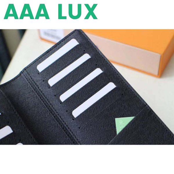 Replica Louis Vuitton LV Unisex Brazza Wallet Black Taiga Leather 8