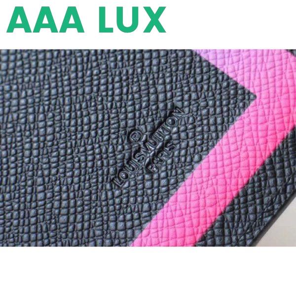 Replica Louis Vuitton LV Unisex Brazza Wallet Black Taiga Leather 9